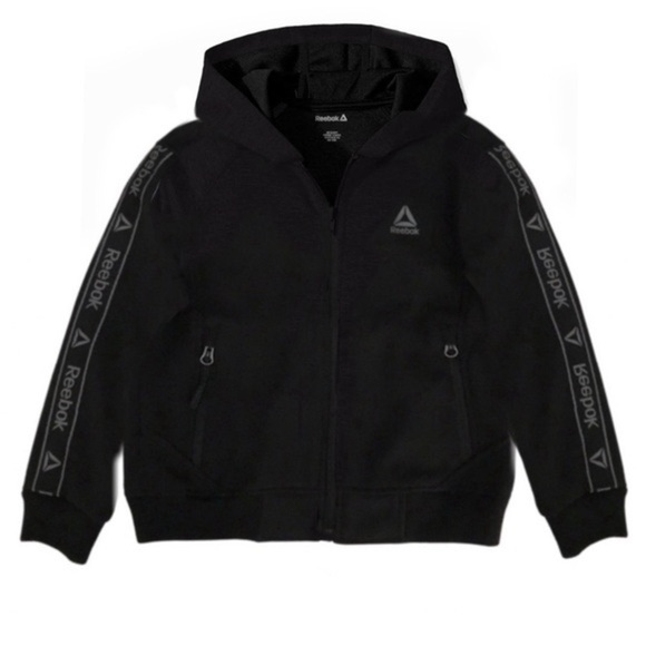 REEBOK • Little Boy Black Lightweight Hooded Softshell Jacket - Picture 1 of 5